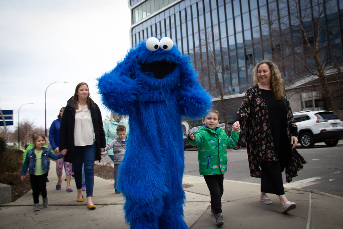 cookie monster, children and adults