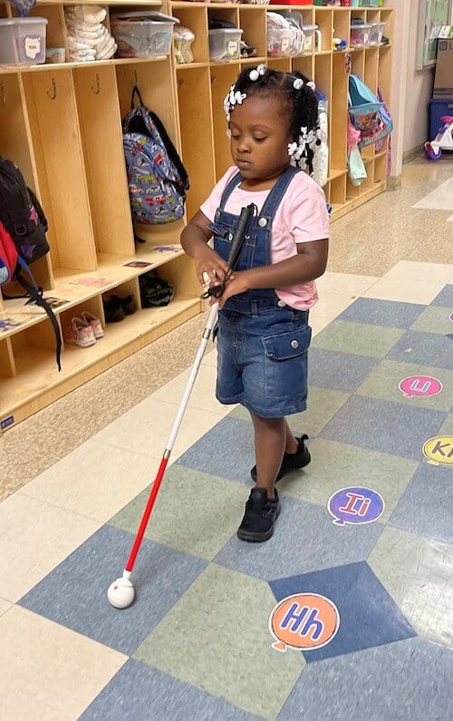 Where do children who are blind or visually impaired go to school?